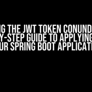 Solving the JWT Token Conundrum: A Step-by-Step Guide to Applying JWT in Your Spring Boot Application